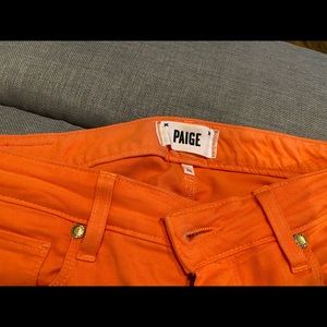 PAIGE coral skinny jeans